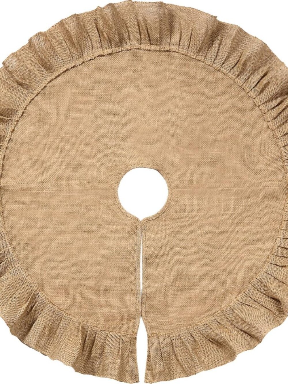 19.7" Christmas Tree Skirt Decor, Ruffled Burlap Tree Skirt, Linen